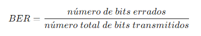 Formula para cáculo de Taxa de BitError (BER)